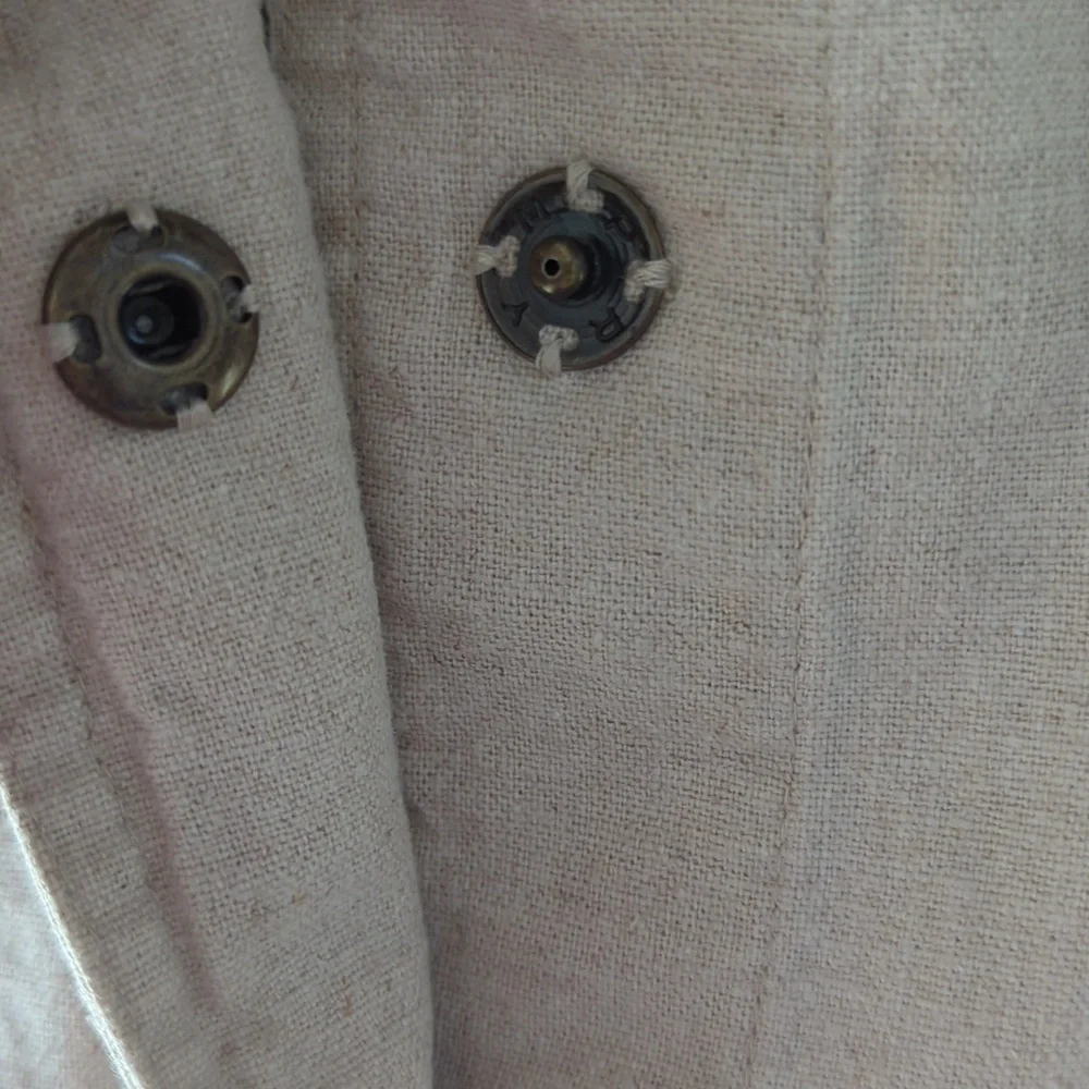 J.Jill Linen Sequin Snap Front Blazer Jacket MT Khaki Tan - Picture 10 of 16